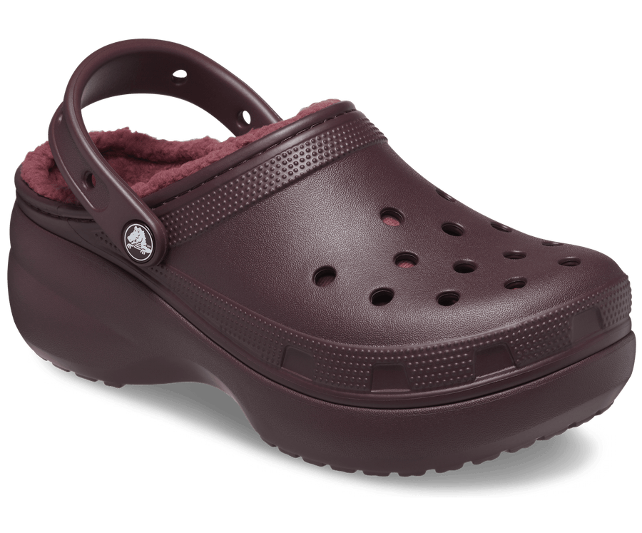 Crocs Unisex Classic Platform Lined Clog - Dark Cherry