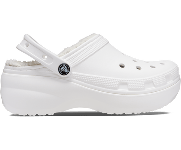 Crocs Unisex Classic Platform Lined Clog - White