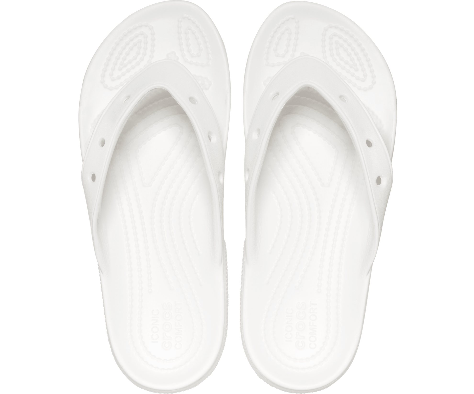 Crocs Unisex Classic Flip Flop - White - The Foot Factory