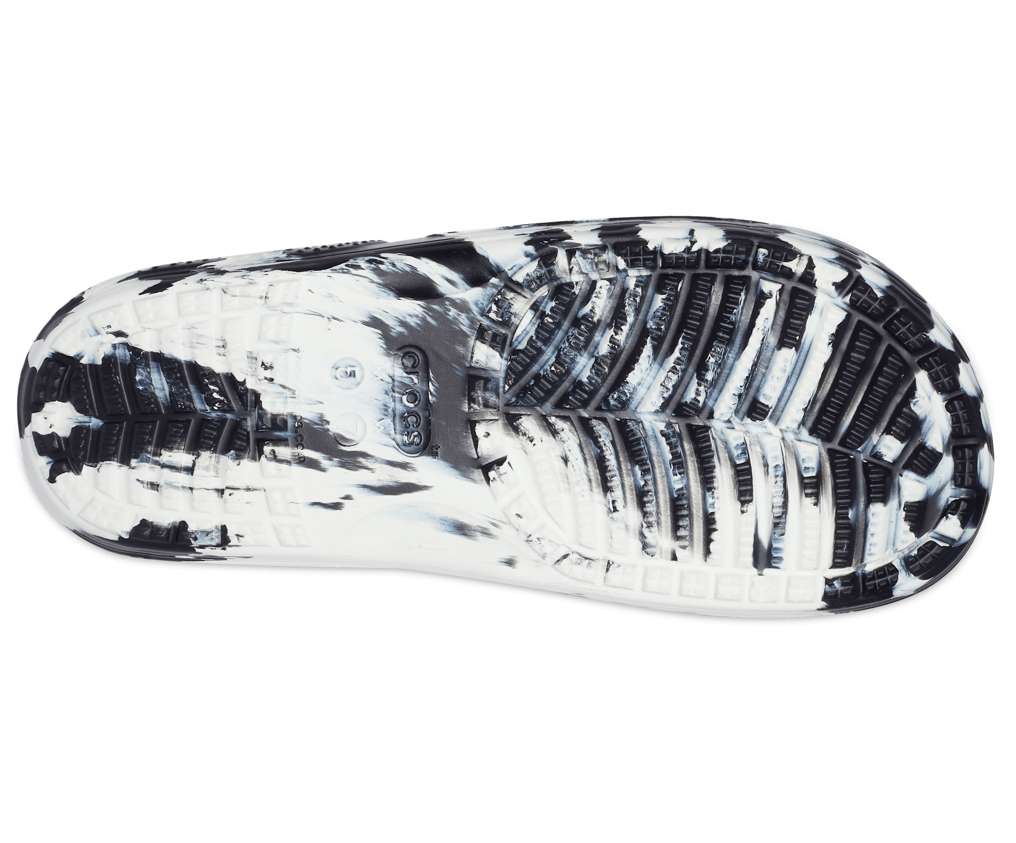 Crocs Unisex Classic Marbled Slide - Black - The Foot Factory