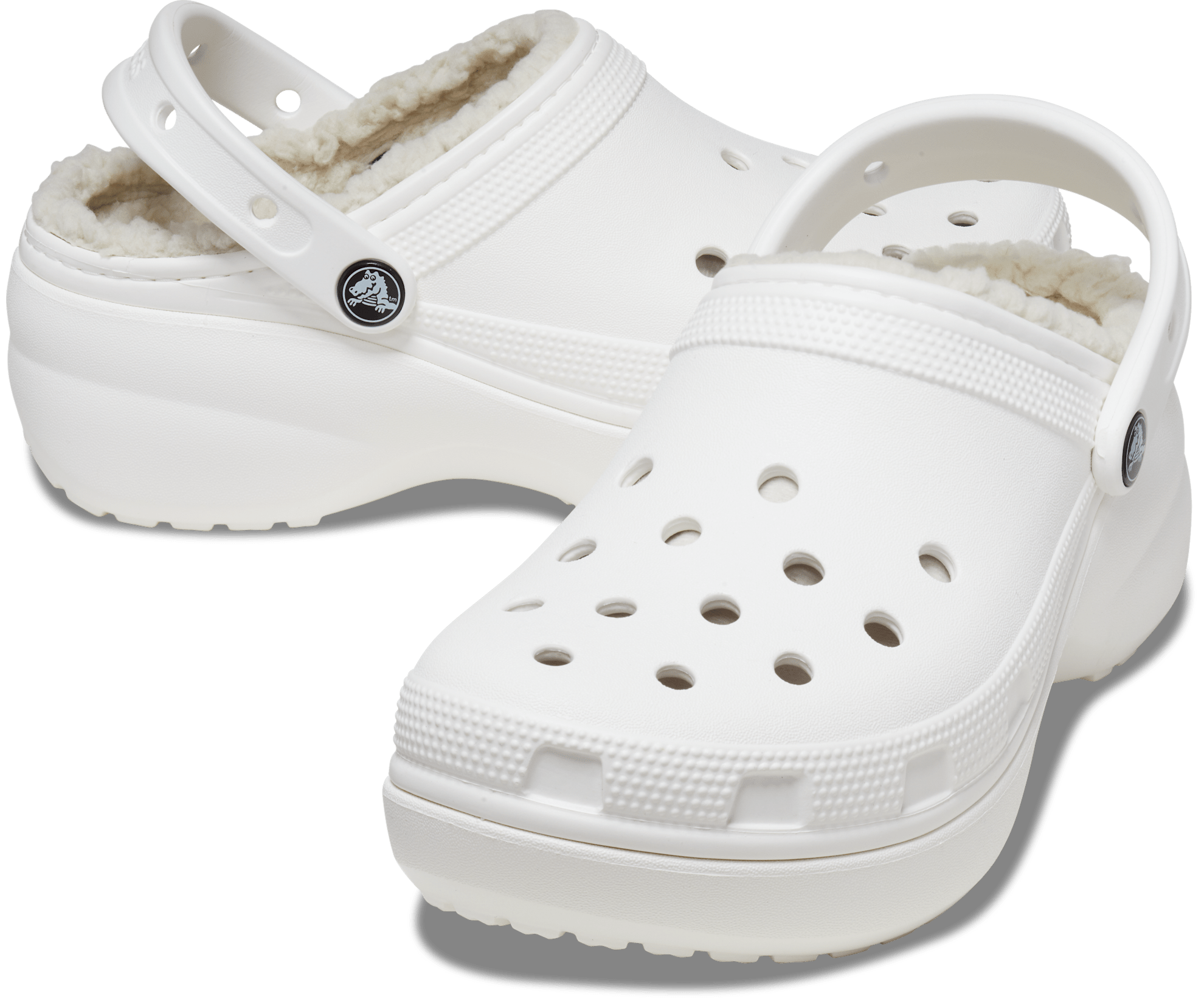 Crocs Unisex Classic Platform Lined Clog - White