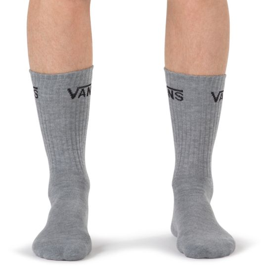 VANS Mens Classic Crew Socks (3 Pack) - Grey