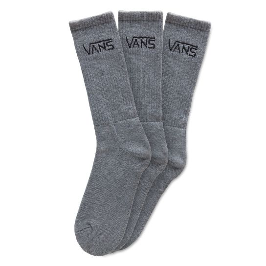 VANS Mens Classic Crew Socks (3 Pack) - Grey