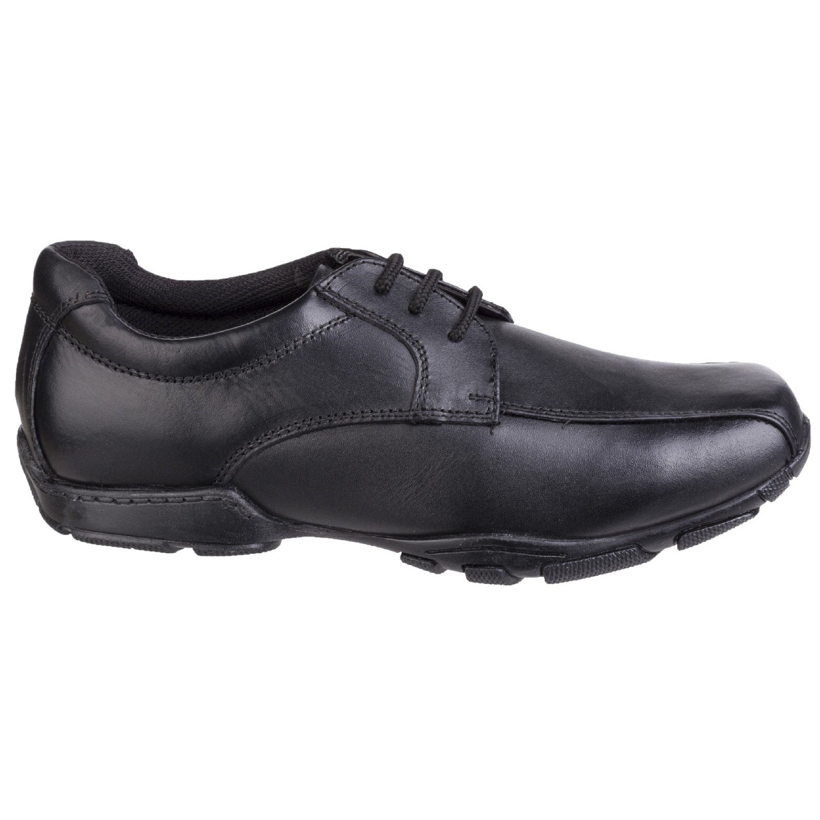 Hush Puppies Boys Vincente Leather School Shoes - Black