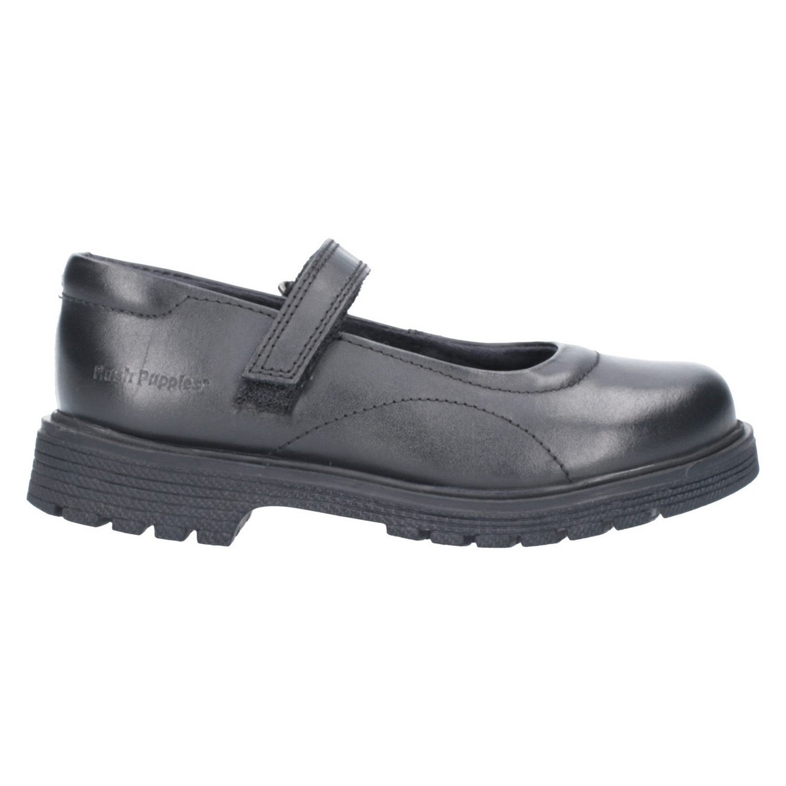 Hush Puppies Girls Tally Leather School Shoes - Black