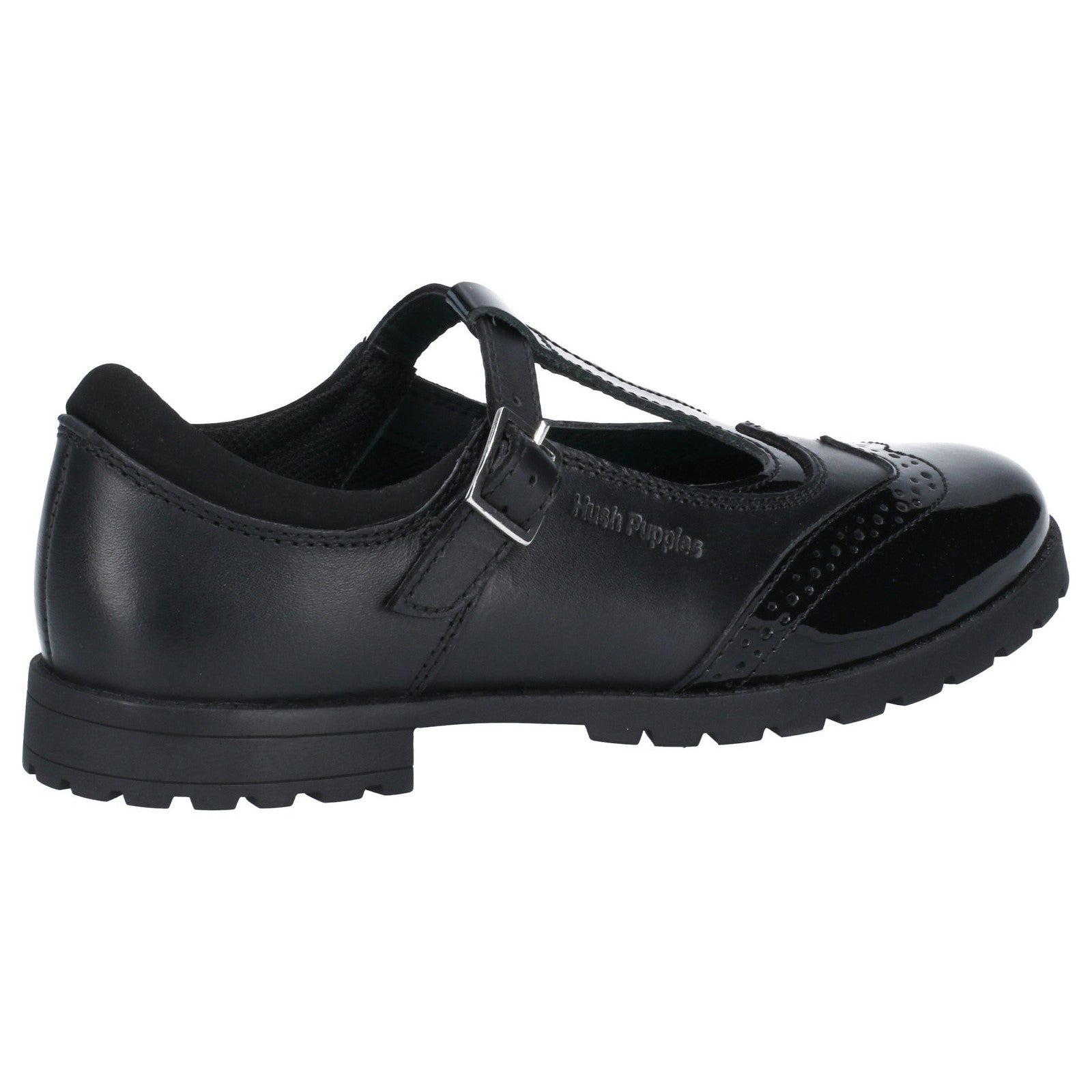 Hush Puppies Girls Maisie Leather School Shoes - Black