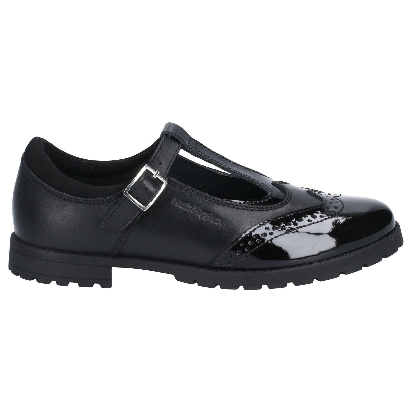 Hush Puppies Girls Maisie Leather School Shoes - Black