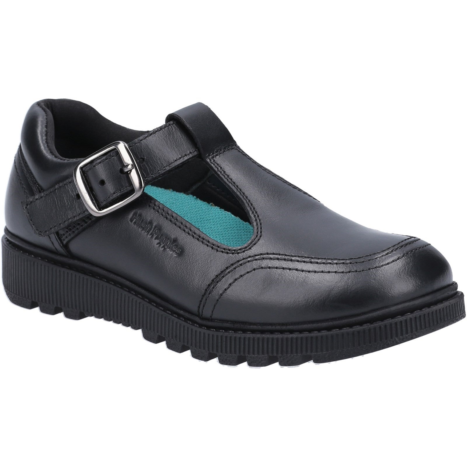 Hush Puppies Girls Kerry Leather School Shoes - Black