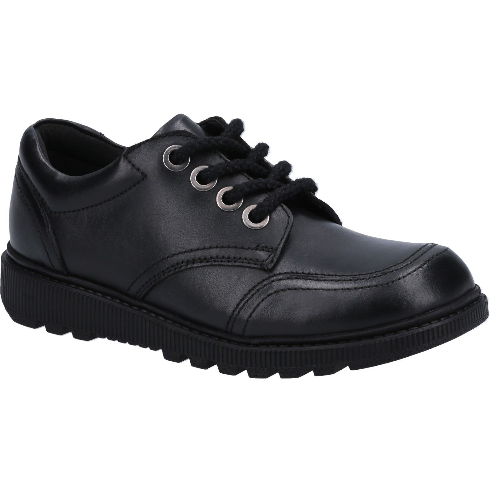Hush Puppies Girls Kiera Leather School Shoes - Black
