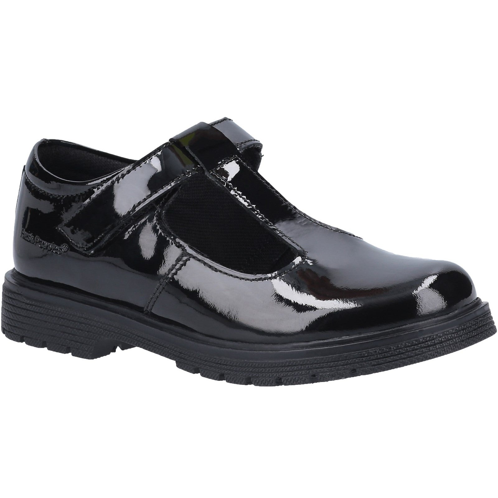 Hush Puppies Girls Gracie Patent Leather School Shoes - Black