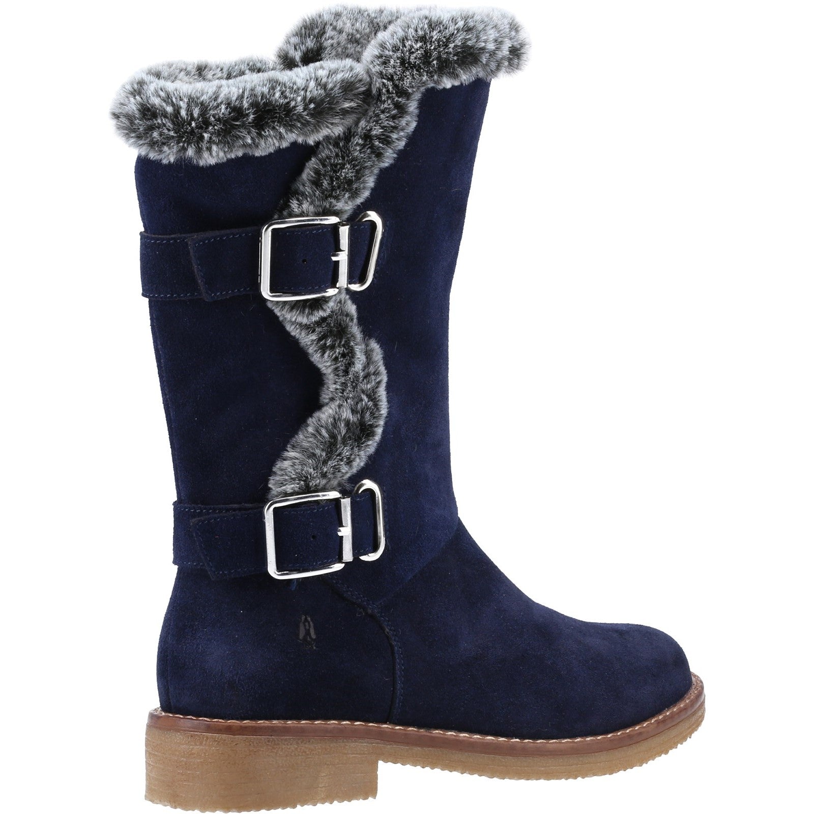 Hush Puppies Womens Megan Suede Mid Boots - Navy