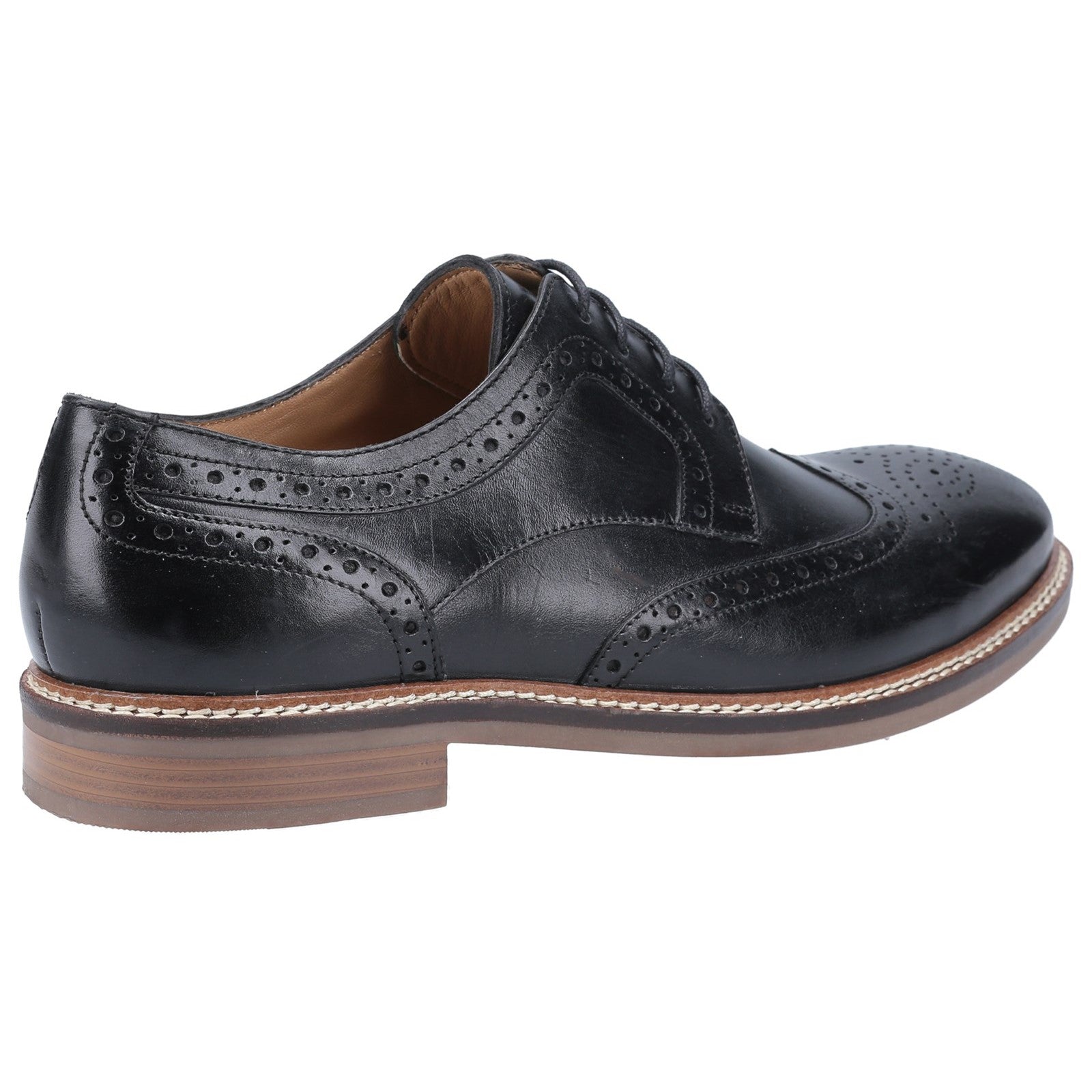 Hush Puppies Mens Bryson Leather Shoes - Black
