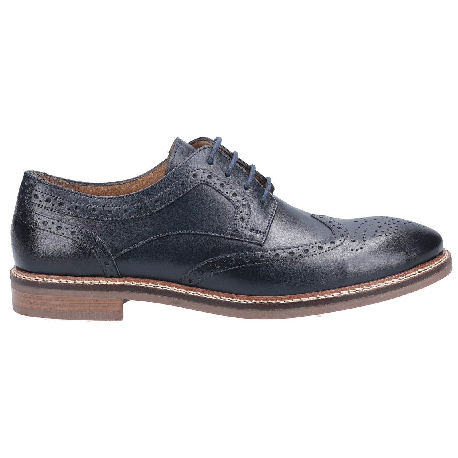 Hush Puppies Mens Bryson Leather Shoes - Navy