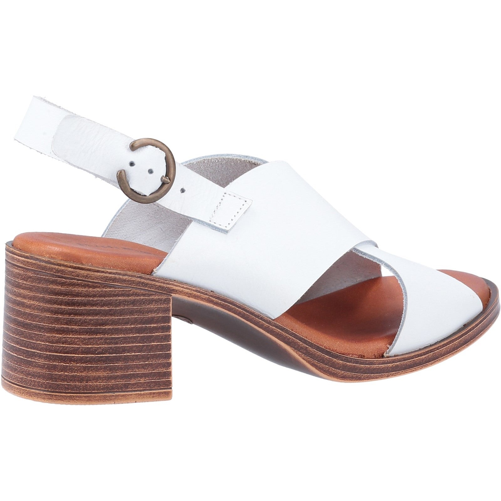 Hush Puppies Womens Gabrielle Leather Sandal - White