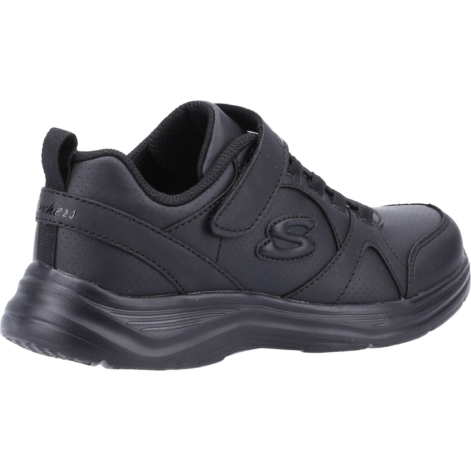Skechers Girls Glim-K S-Struts School Shoe - Black