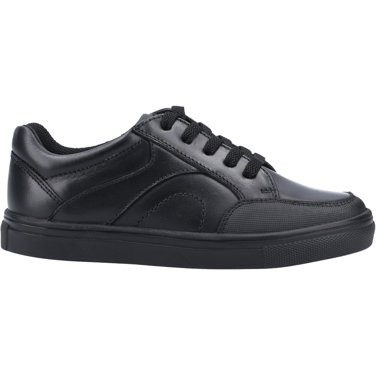 Hush Puppies Boys Shawn Leather School Shoes - Black