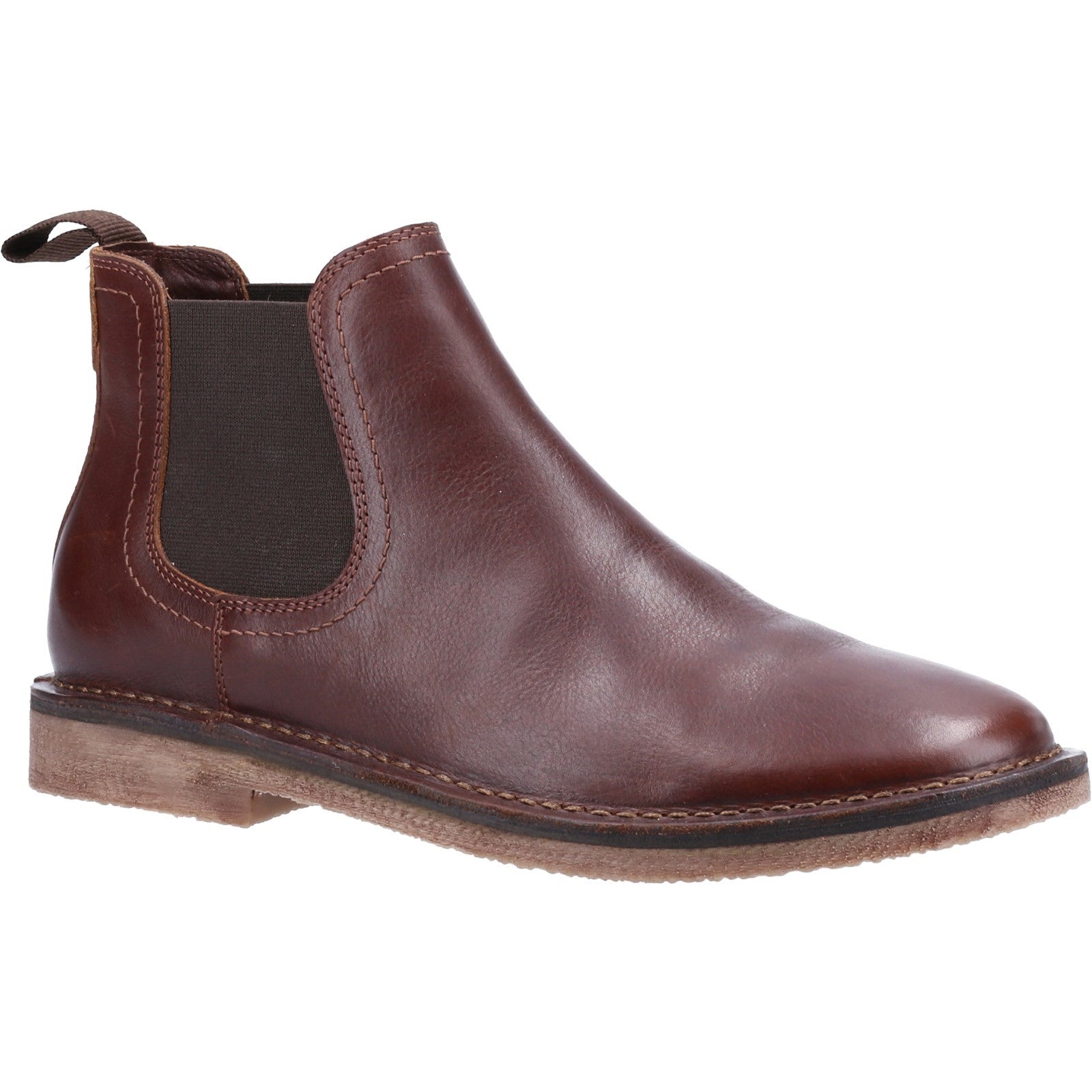Hush Puppies Mens Shaun Leather Chelsea Boots - Brown