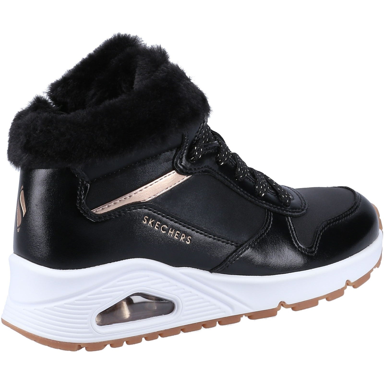 Skechers Girls Street Uno Cozy On Air Boots - Black