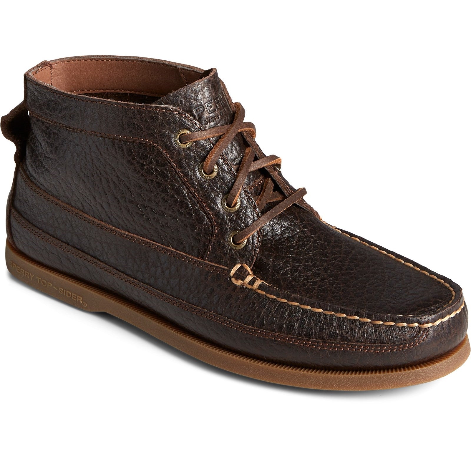 Sperry Mens Authentic Original Boat Chukka Tumbled Leather Boots - Dark Brown