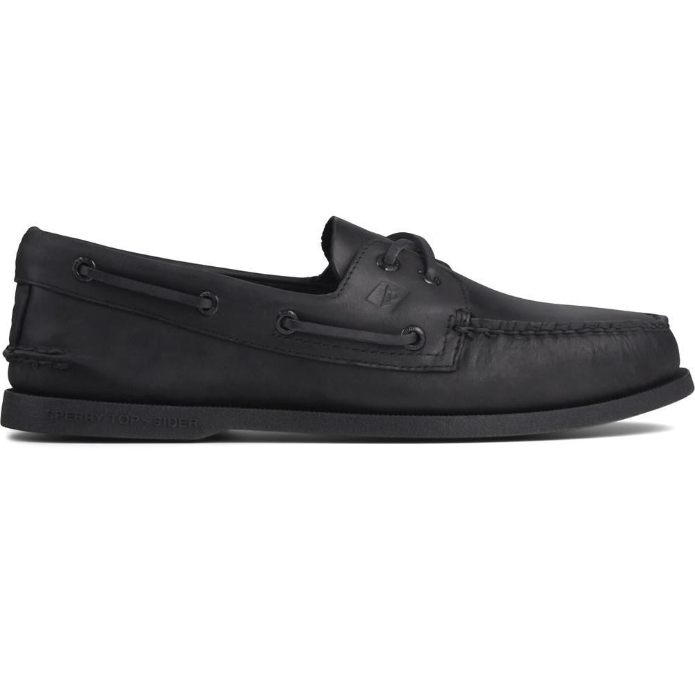 Sperry Mens Authentic Original Leather Boat Shoes - Black