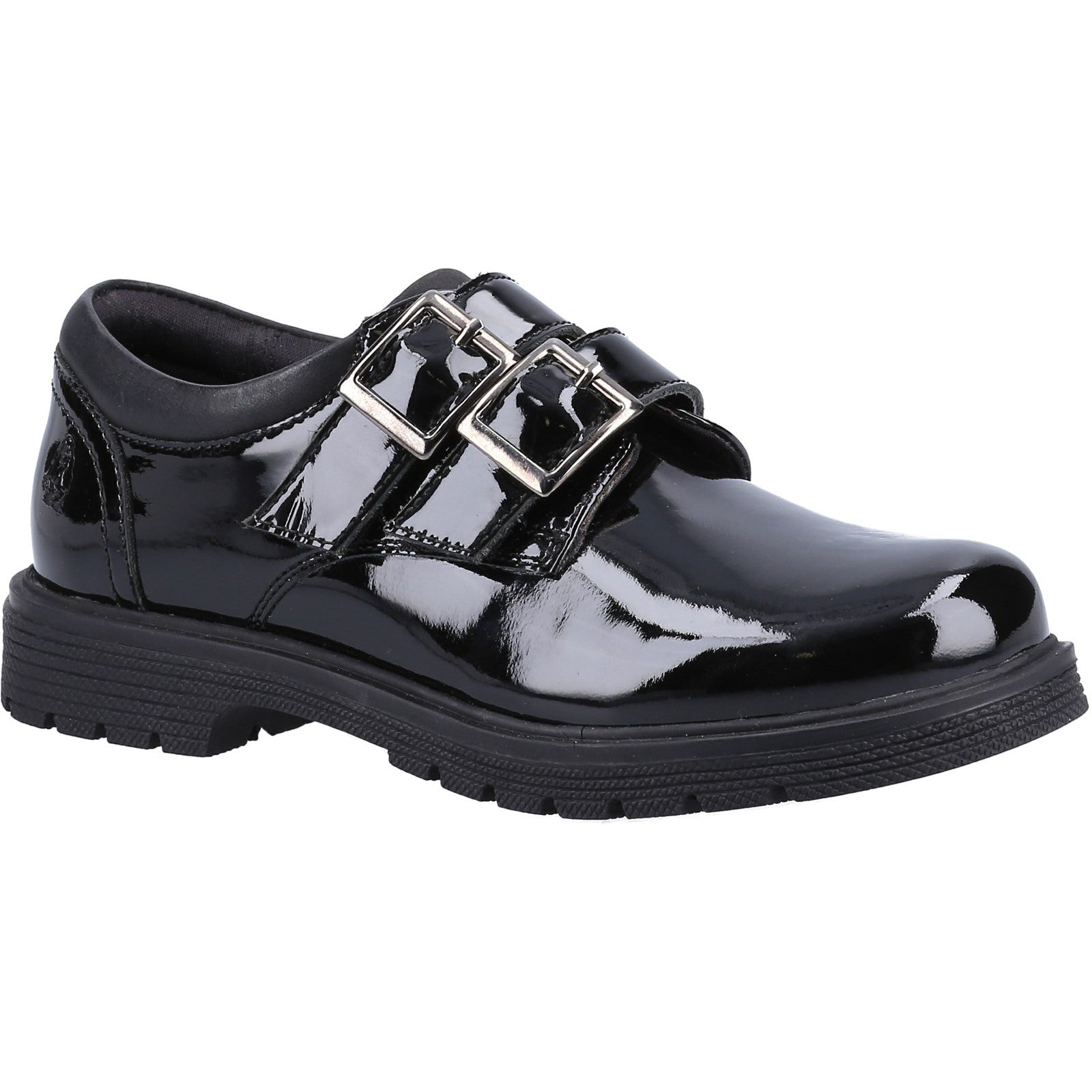 Hush Puppies Girls Sunny Patent Leather School Shoes - Black