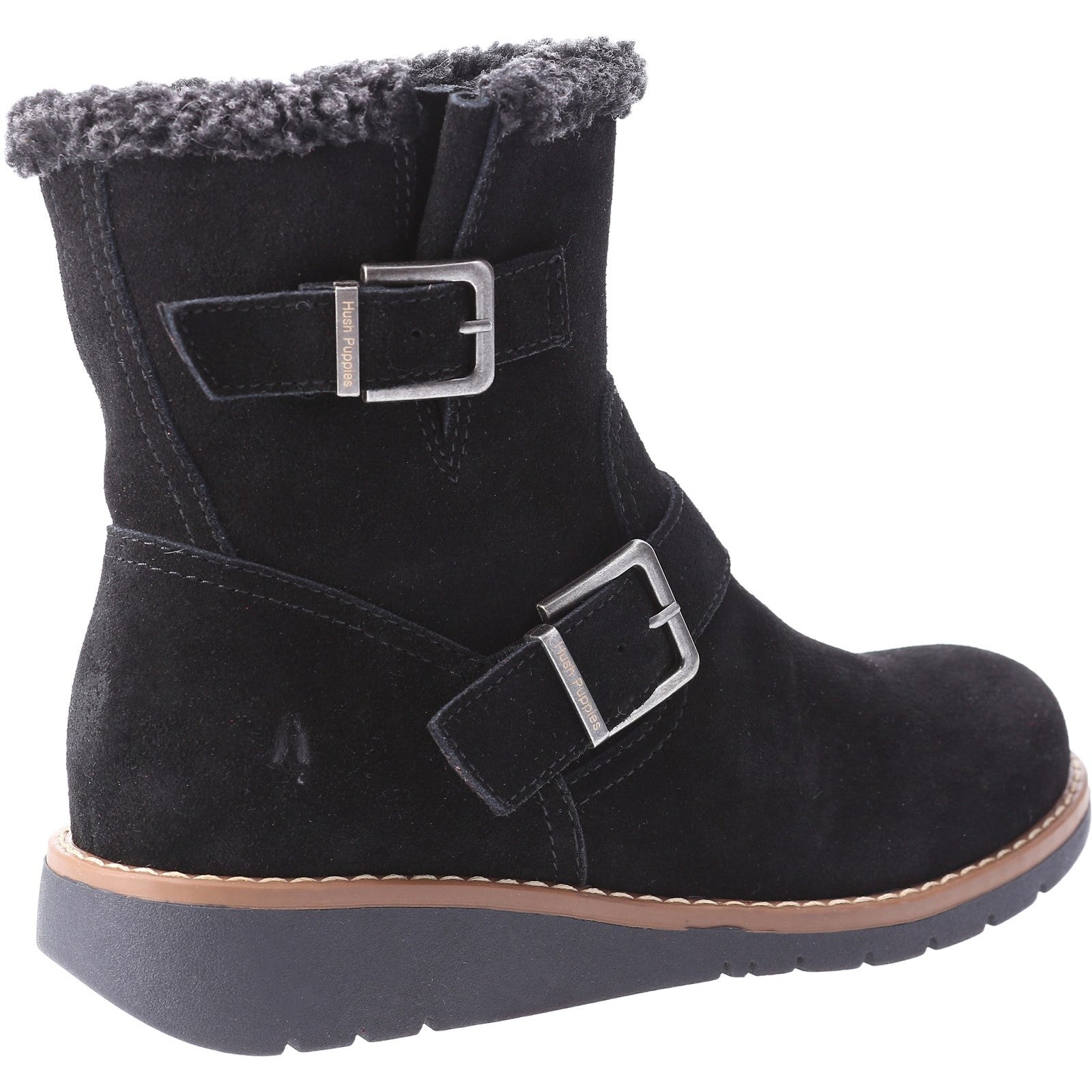 Hush Puppies Womens Lexie Suede Boot - Black
