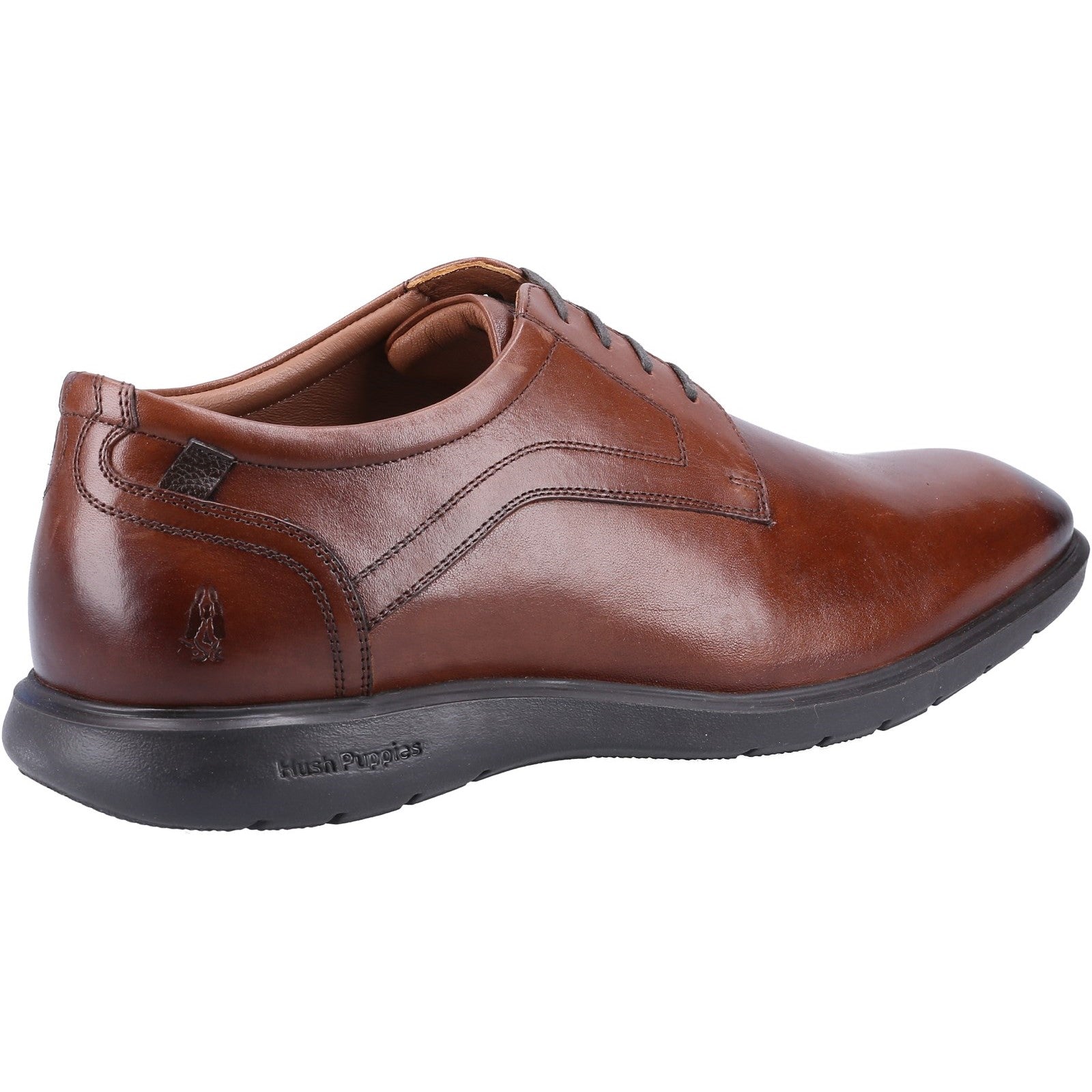Hush Puppies Mens Amos Leather Shoe - Brown