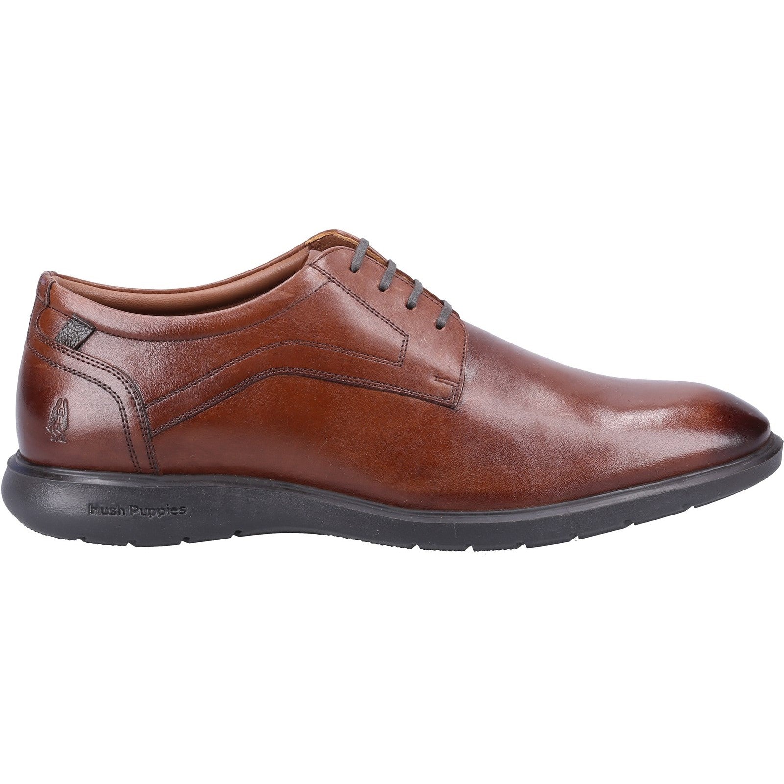 Hush Puppies Mens Amos Leather Shoe - Brown