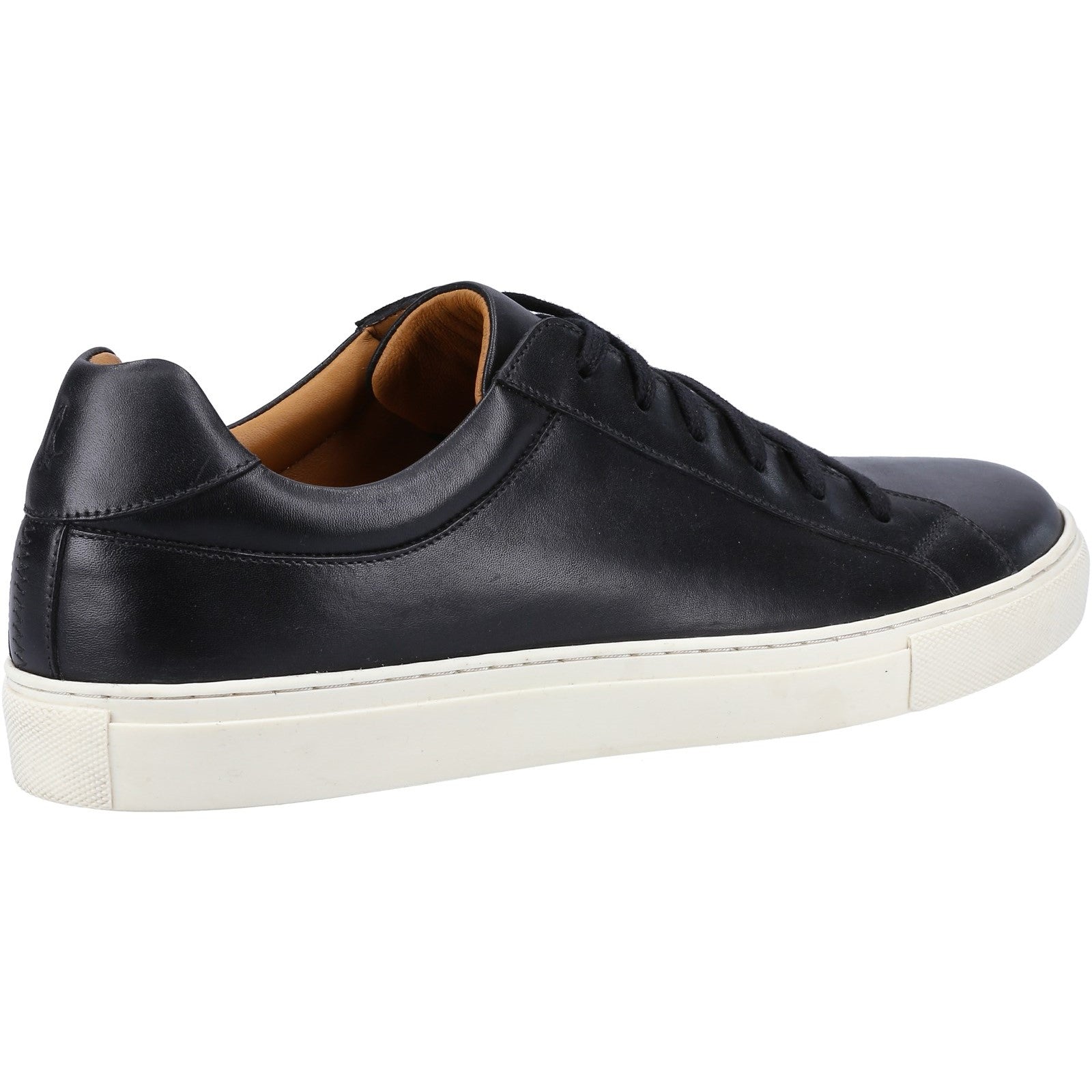 Hush Puppies Mens Colton Leather Trainers - Black