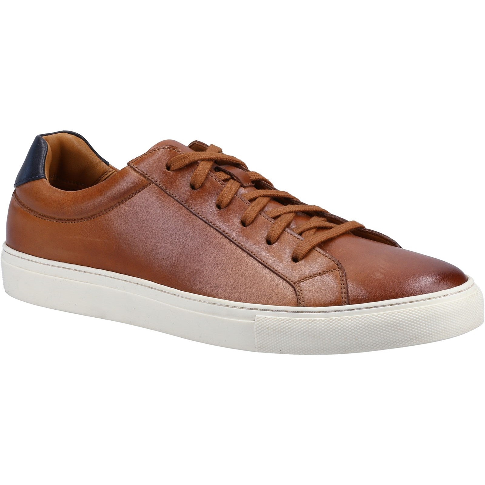 Hush Puppies Mens Colton Leather Trainers - Tan