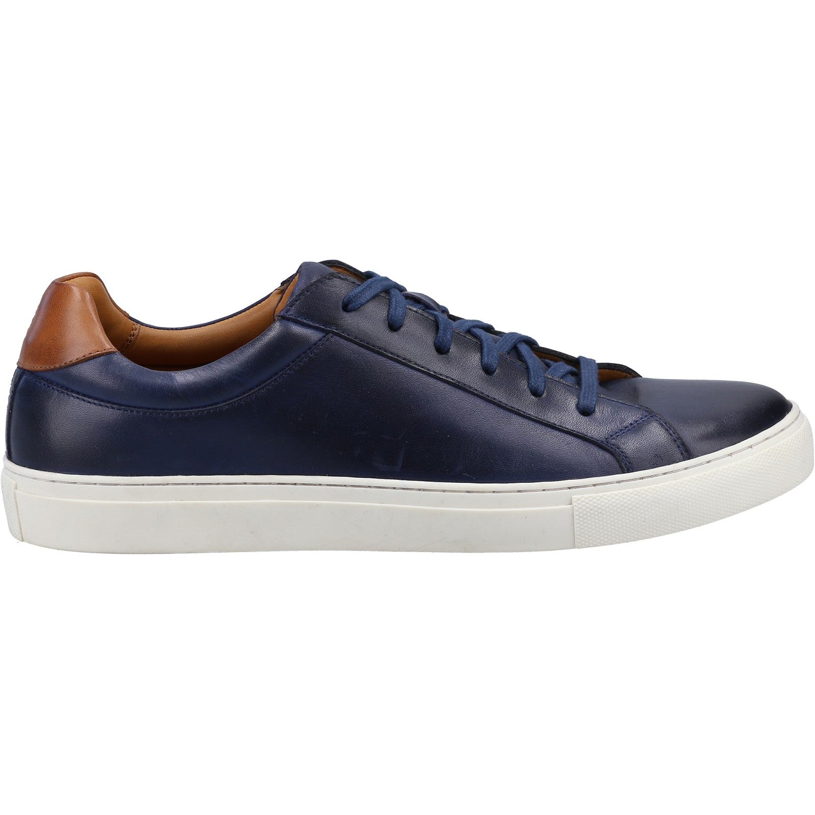 Hush Puppies Mens Colton Leather Trainers - Navy