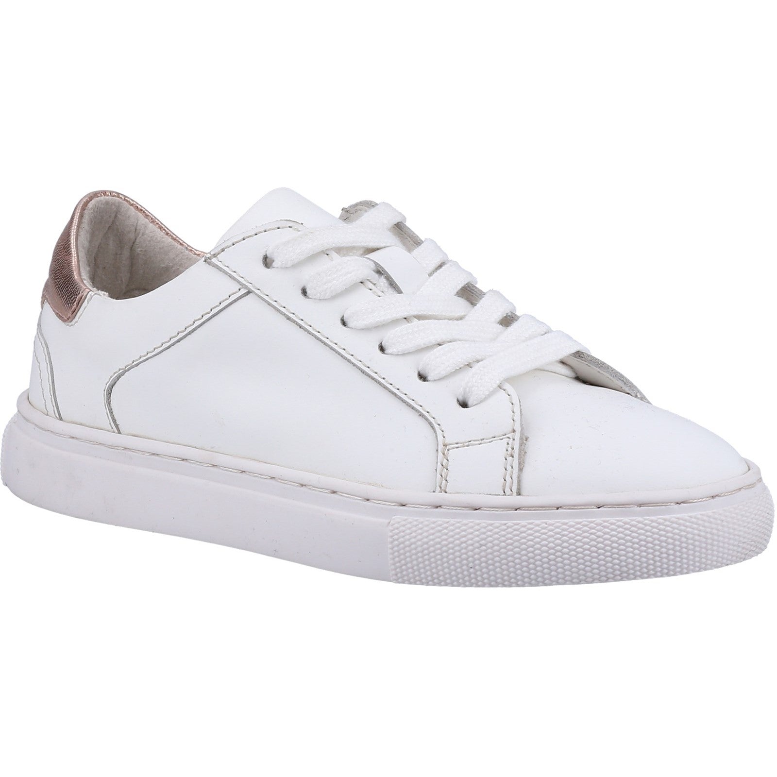 Hush Puppies Girls Camille Leather Trainers - White