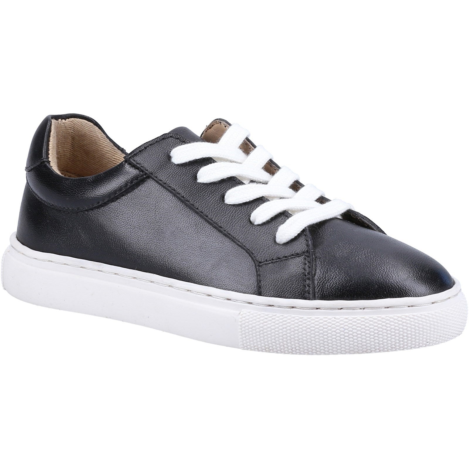 Hush Puppies Boys Colton Leather Trainers - Black