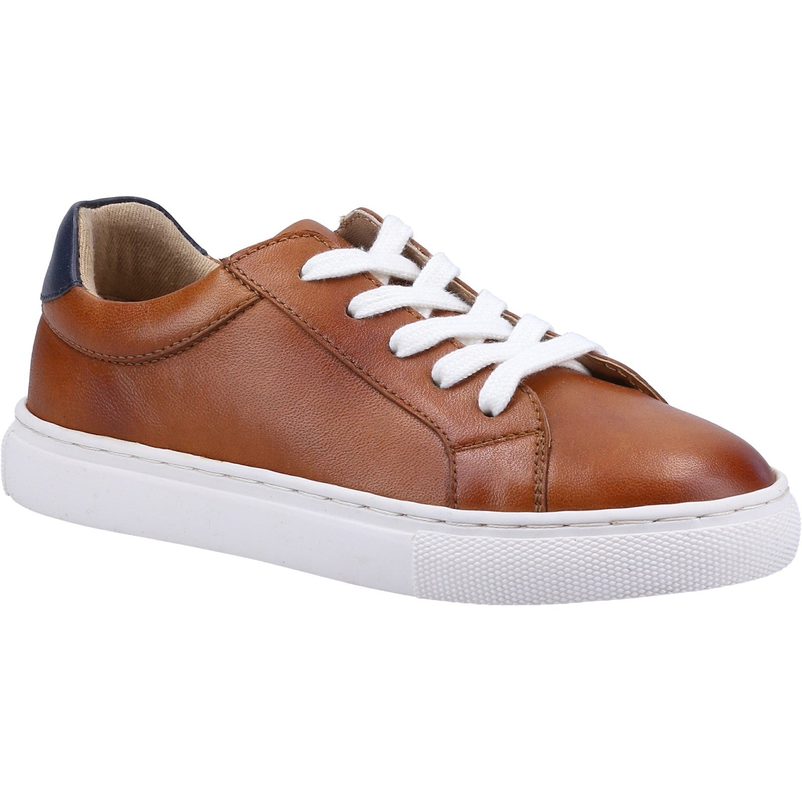 Hush Puppies Boys Colton Leather Trainers - Tan