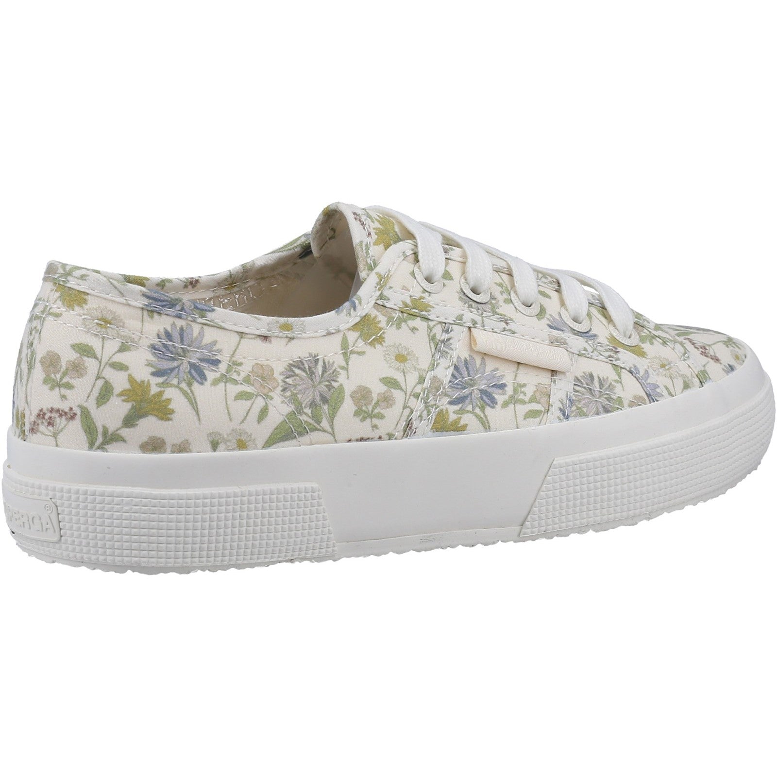 Superga Womens 2750 Floral Print Trainers - Light Olive