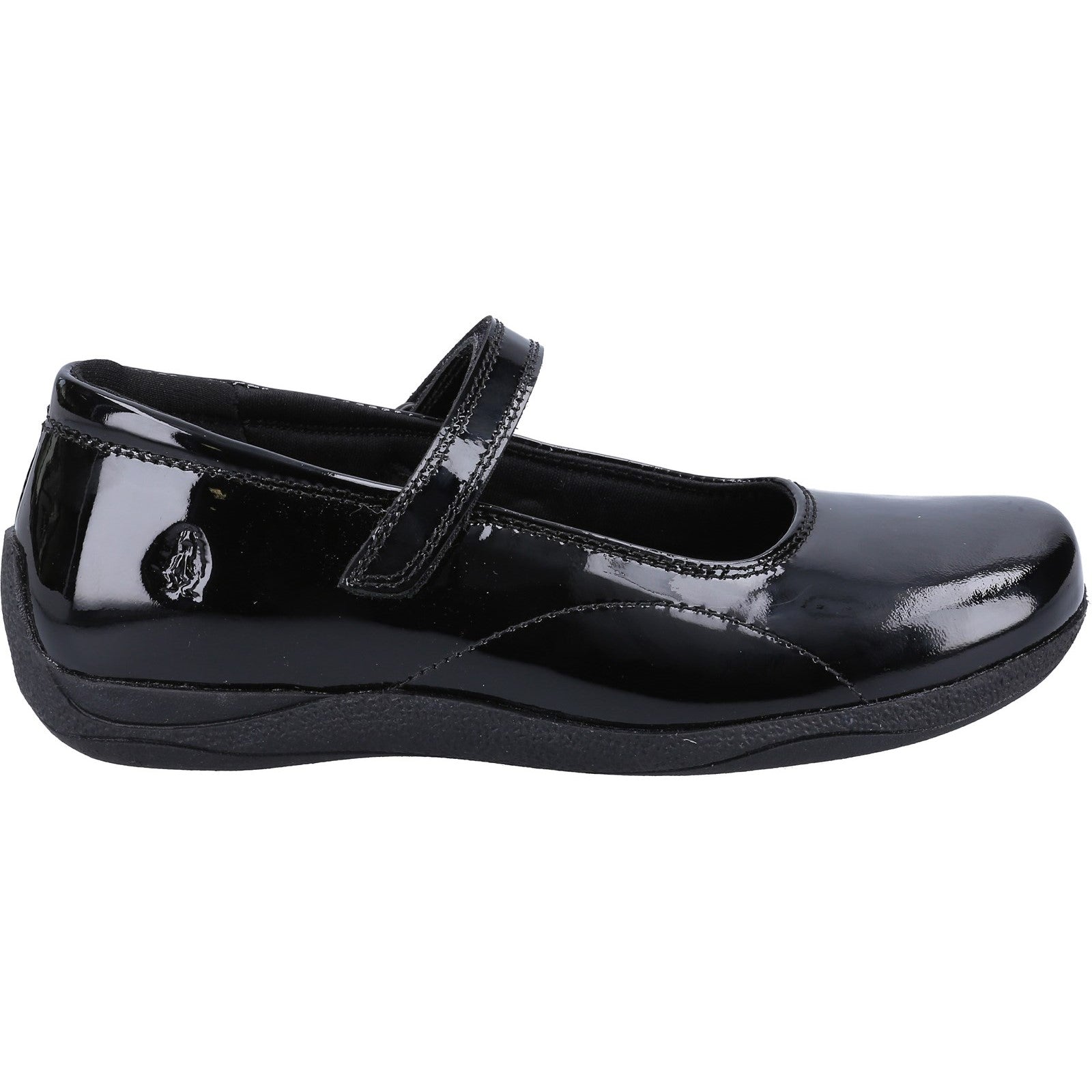 Hush Puppies Girls Aria Patent Leather School Shoes - Black