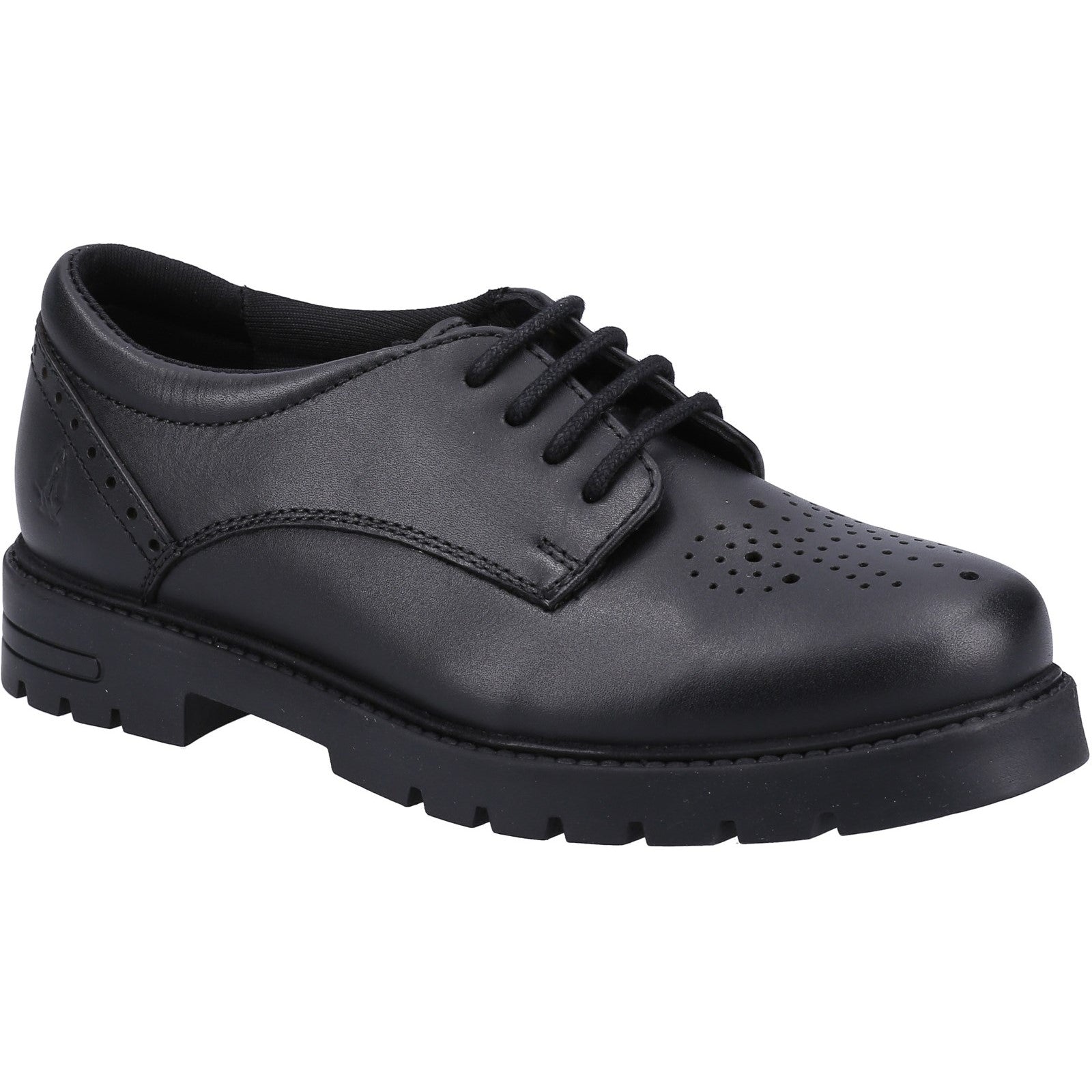 Hush Puppies Girls Jayne Lace Up Leather School Shoes - Black