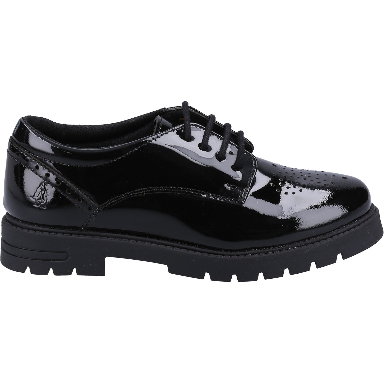 Hush Puppies Girls Jayne Patent Leather School Shoes - Black