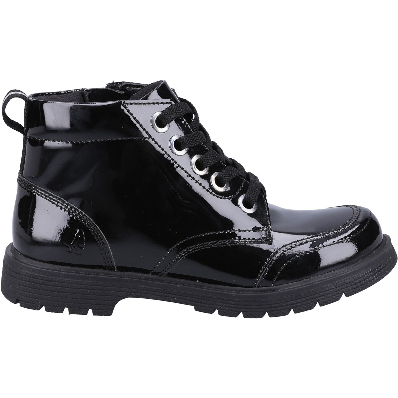 Hush Puppies Girls Jolie Patent Leather Boots - Black