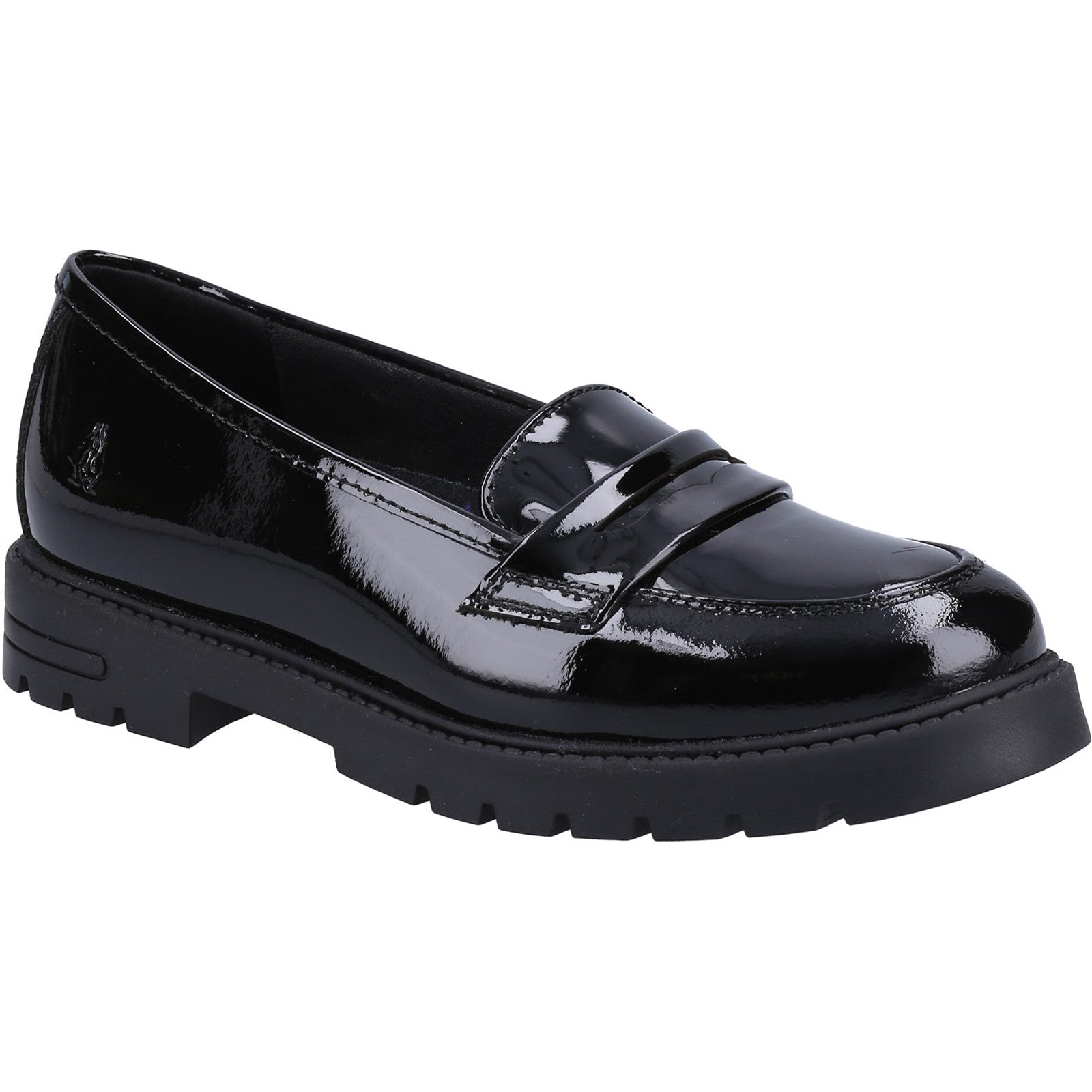 Hush Puppies Girls Hazel Patent Leather School Shoes - Black