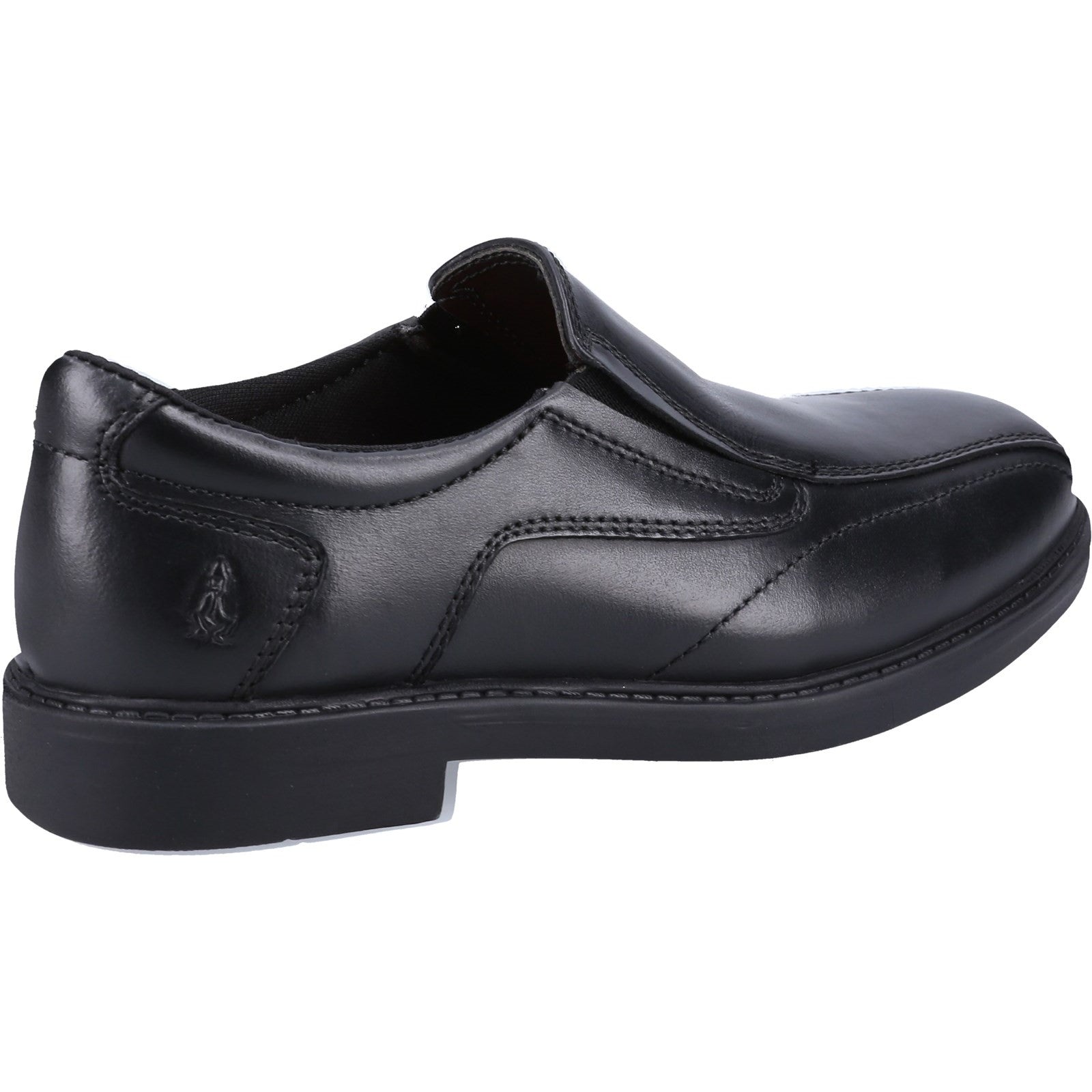 Hush Puppies Boys Toby Leather Slip On School Shoes - Black