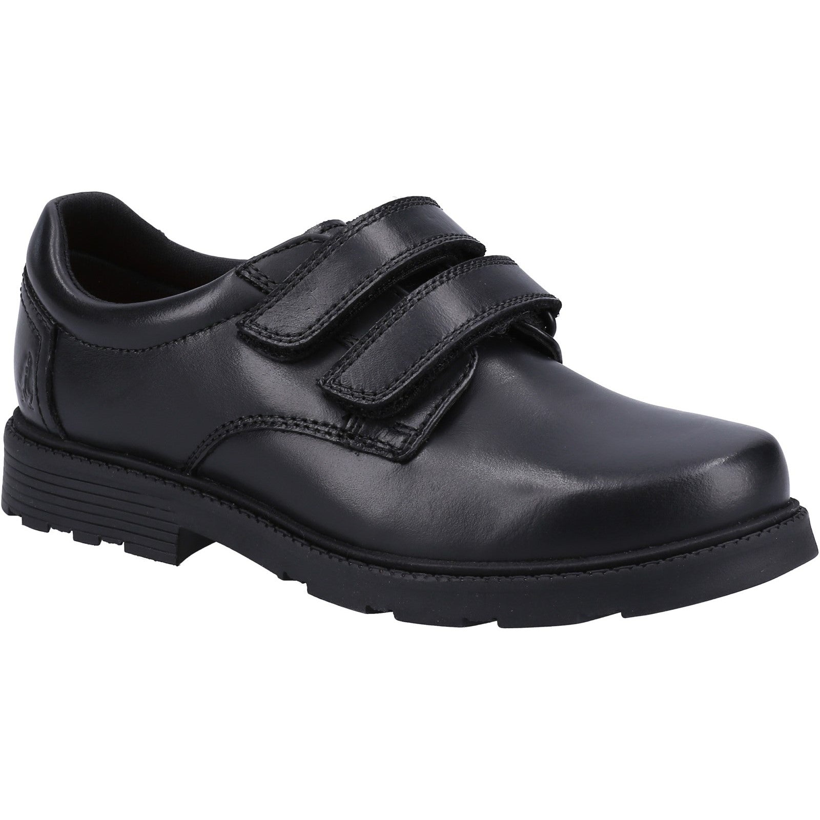 Hush Puppies Boys Logan Leather School Shoes - Black