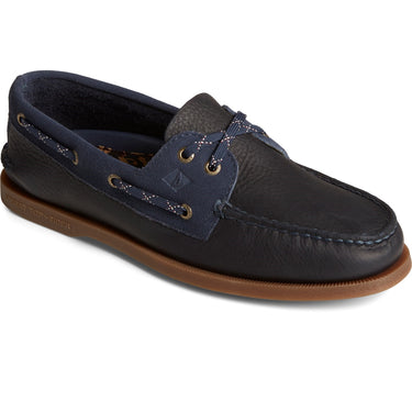 Sperry Mens Authentic Original Tumbled Leather Boat Shoes - Navy
