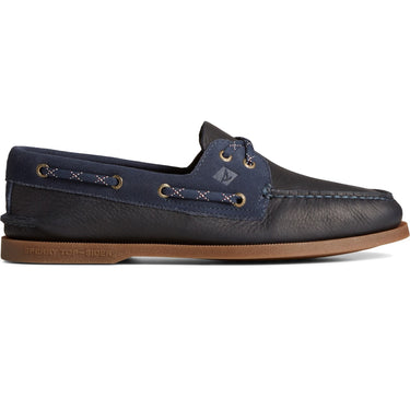 Sperry Mens Authentic Original Tumbled Leather Boat Shoes - Navy