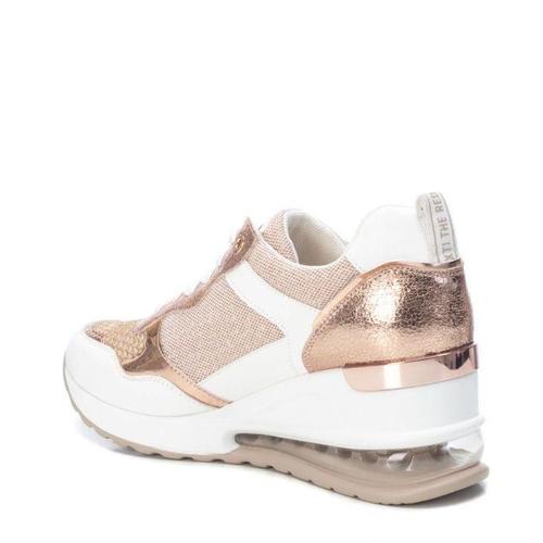 XTI - 42631 - Women's Wedged Trainer - White / Nude