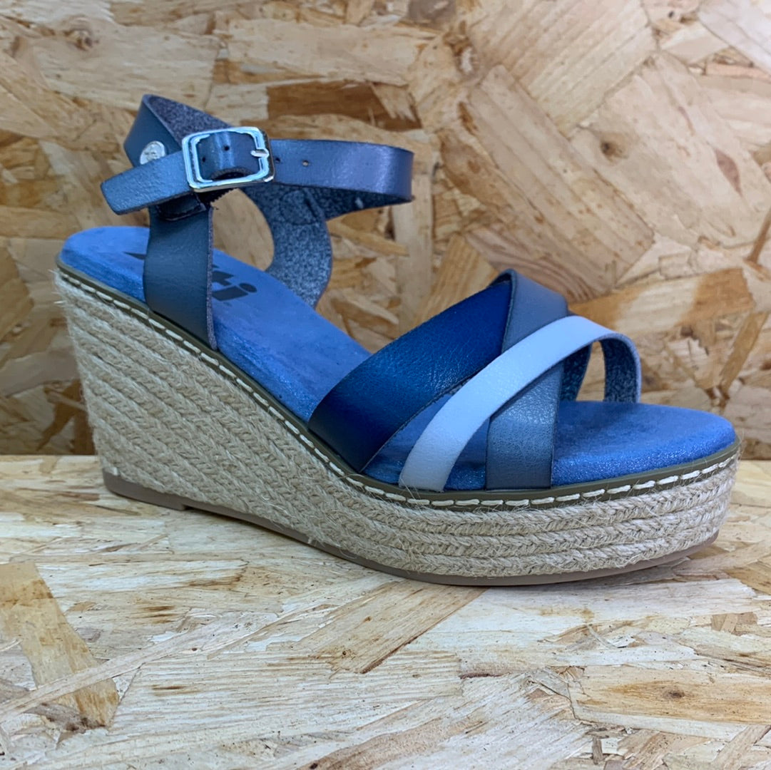 Xti Womens Fashion Wedge Sandals - Jeans Blue - The Foot Factory