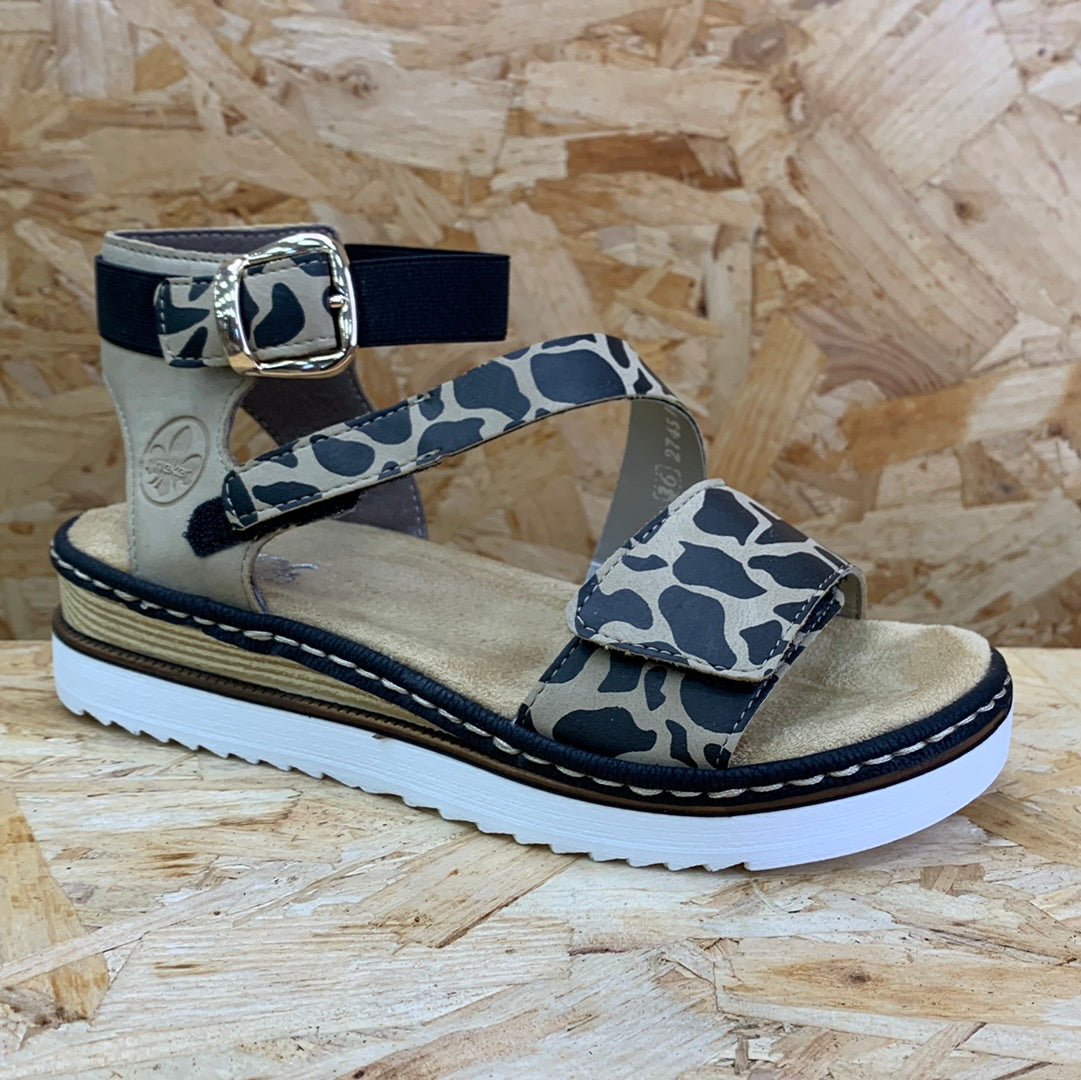 Rieker Womens Fashion Sandal - Giraffe Print