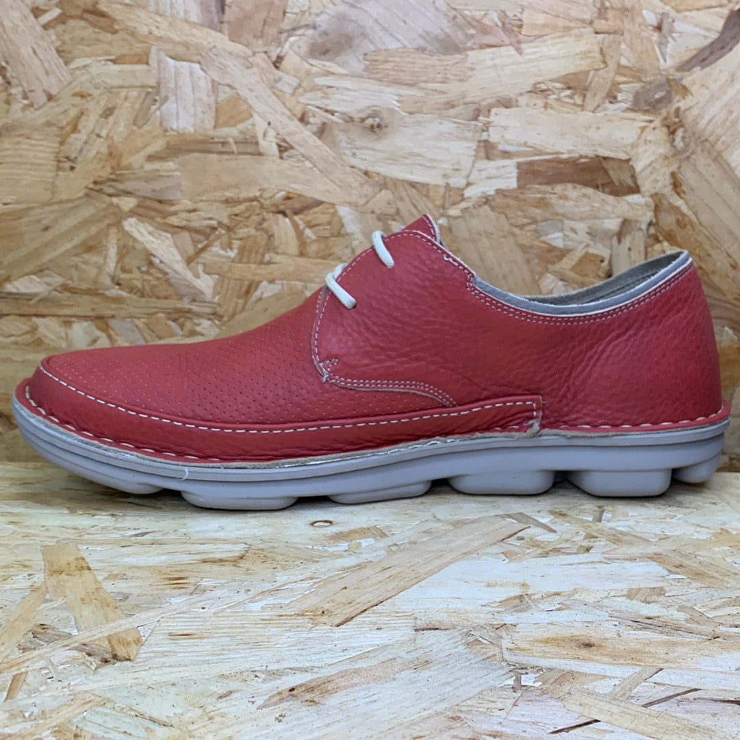 On Foot Mens Leather Shoes - Red