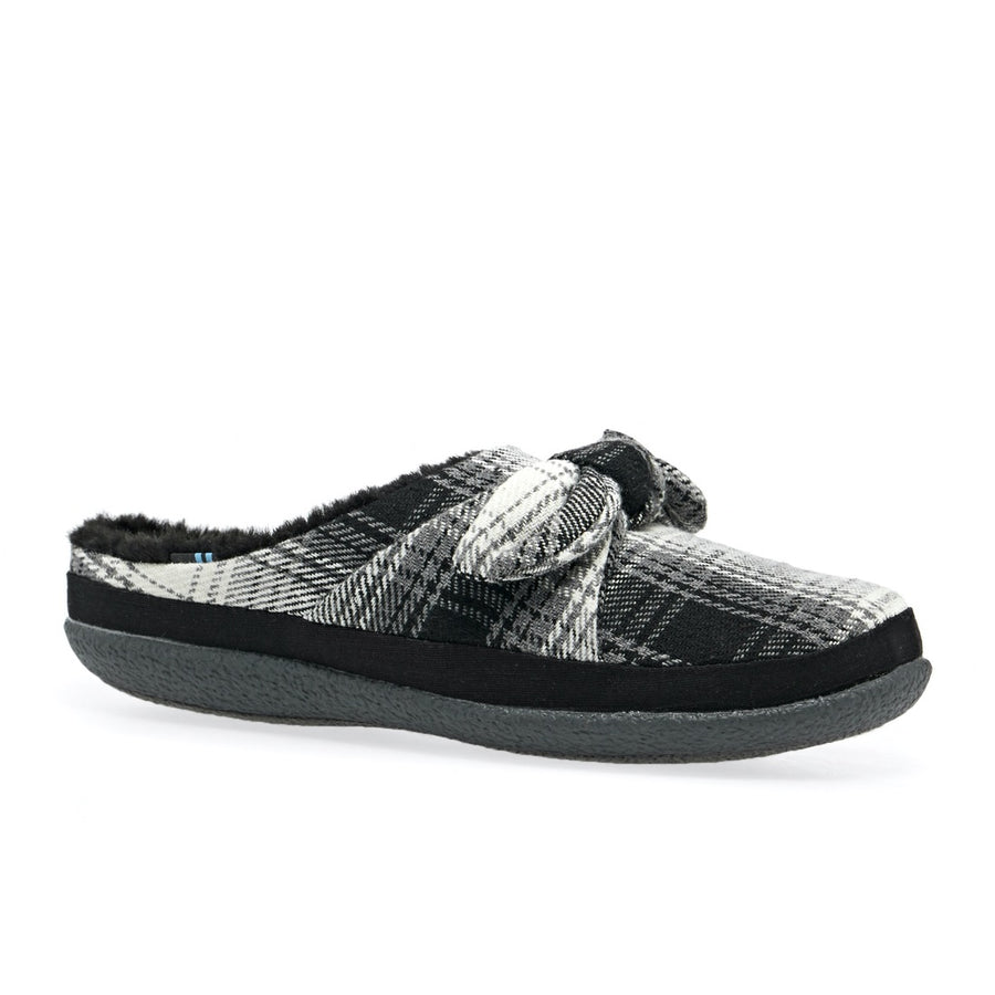 Toms-Ivy-Black-Plaid-bow-Women's-Slippers - The Foot Factory