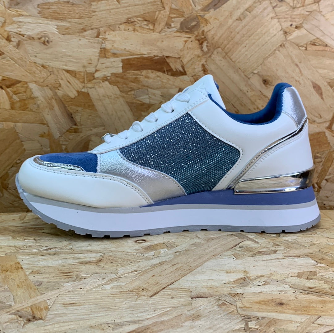 Xti Womens Fashion Trainers - Blue Jeans - The Foot Factory